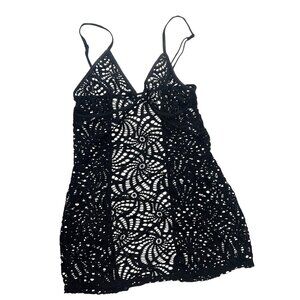 Black Crochet Spaghetti Strap Dress Made By Dreamgirl Style 10870 Size S
